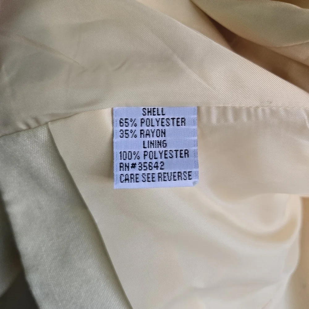 MORGAN MILLER | Vintage Pastel Yellow Floral Embroidered Blazer Tag 12 (6/8)